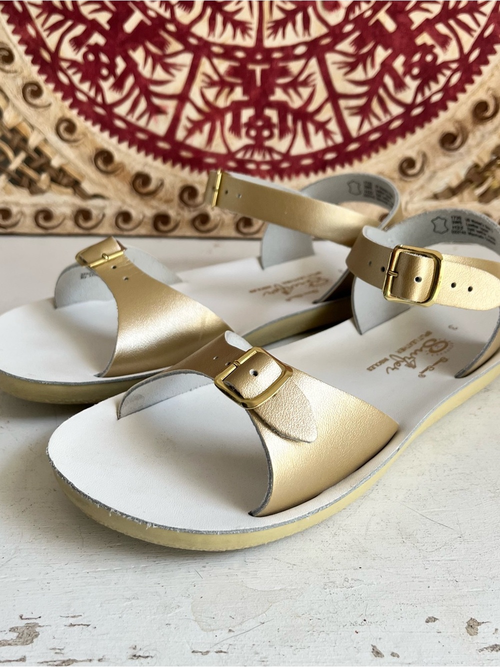 Sun San saltwater surfer sandals gold youth girls 3